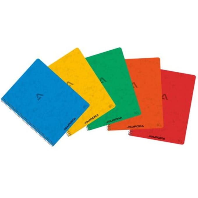 Schrift aurora 210x165mm lijn 120 pagina's 80gr Assorti