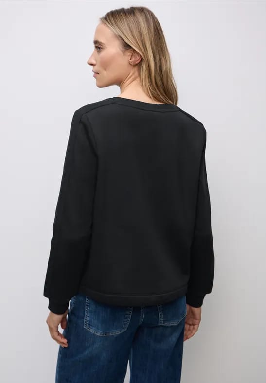 Sweater met geribd detail