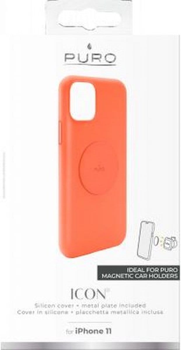 Puro, Hoesje geschikt voor iPhone 11 - Icon Series Magnetisch, Oranje