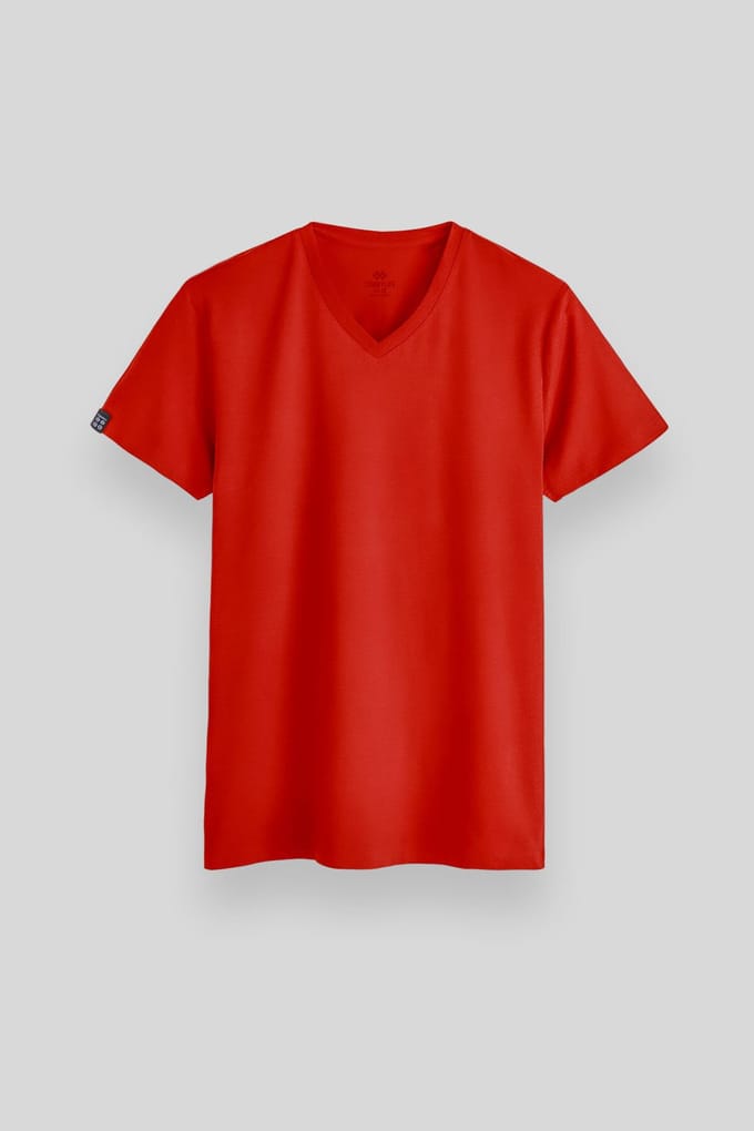 Heren V-hals Korte Mouwen T-Shirt