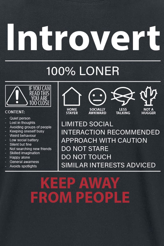 Sprüche - Fun T-shirt - Introvert - M tot 5XL - voor Mannen - zwart