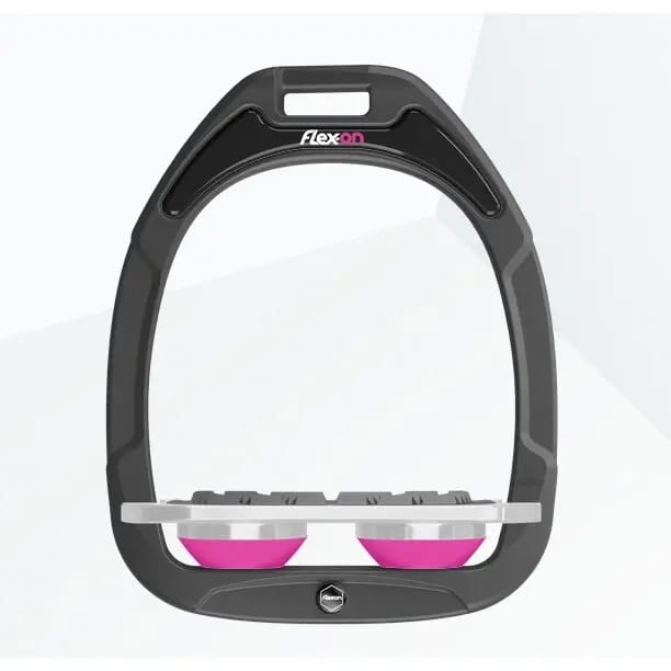 Platte Grip stijgbeugels Antraciet/Grijs/Roze Flex-On Green Composite