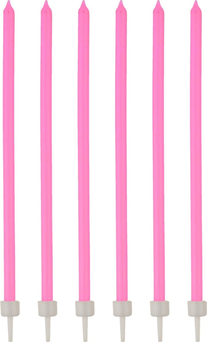 HOBI - 16 dunne roze kaarsjes