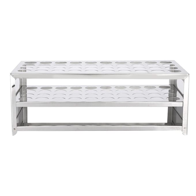 Support de tubes à essai double couche en acier inoxydable à 40 trous, plaque perforée 304 white