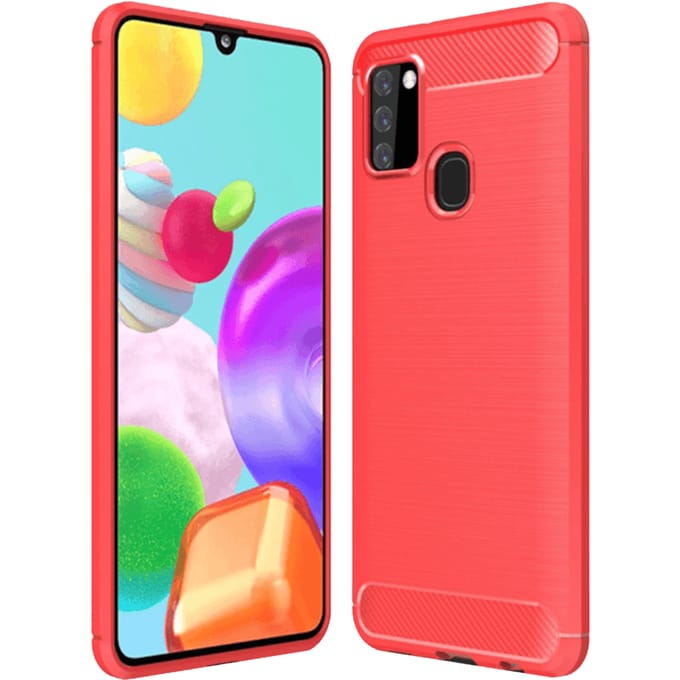 Mocaa Samsung Galaxy A21s Hoesje Schokbestendig Slank Rood
