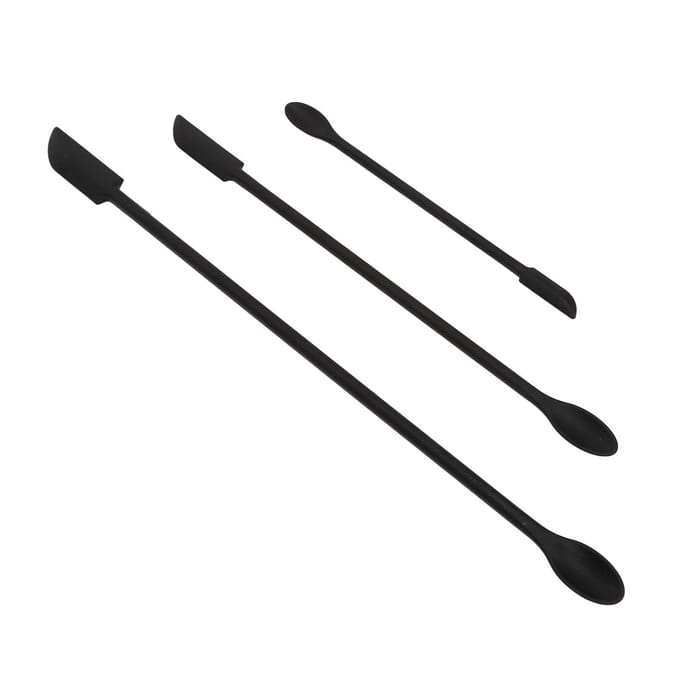 3 Stuks Mini Siliconen Spatel Set Verlengd Dubbelzijdig Make-up Schraper voor Lipgloss Nagellak white