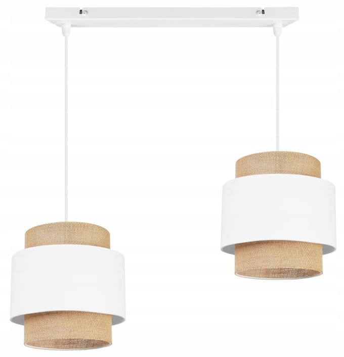 Boho Hanglamp Jute Beige Wit - Stijlvolle Verlichting voor Woonkamer