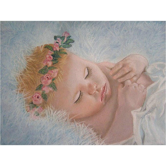 Diamant peinture point de croix bébé fleurs décor à la maison bricolage 5D diamant broderie 20X30CM gray