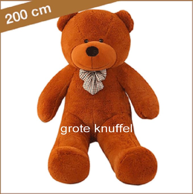 Grote bruine knuffelbeer van 200 cm XXL Knuffelbeer