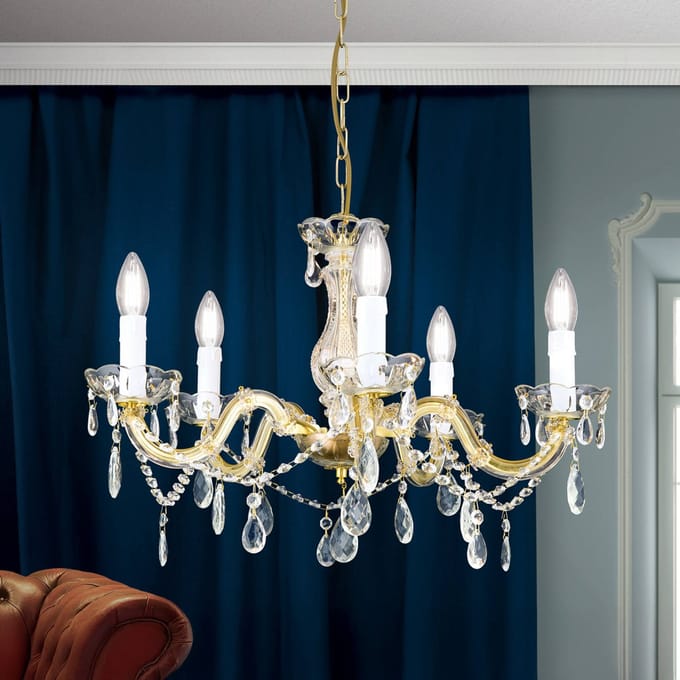 ORION Kroonluchter Marie Claire kristalglas 5-lamps