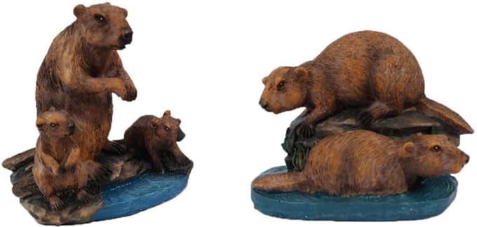 PIA Soft Toys - Set van 2 Bever Speelfiguren - 2 ass. - 8 cm