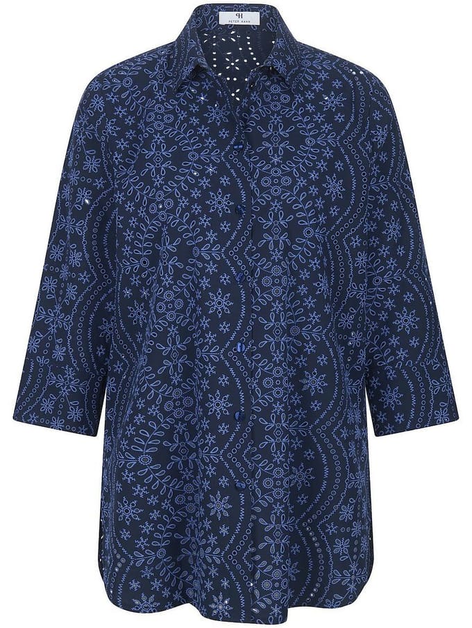 Lange blouse Van Peter Hahn blauw