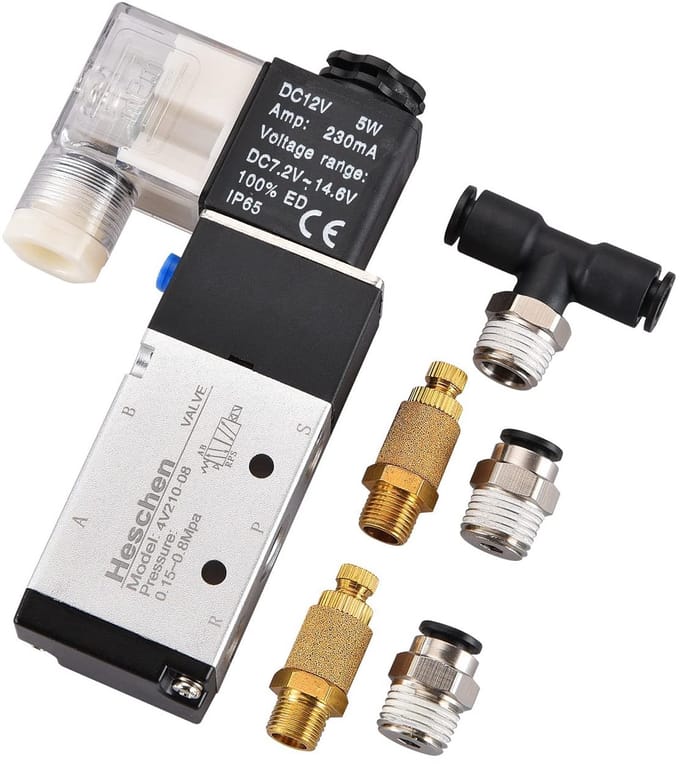 Allecto - Pneumatische Magneetklep - Elektrisch - Pt1/4 - 12Vdc - Ce
