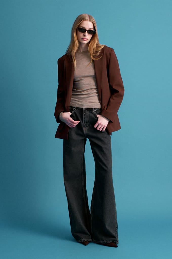 Oversized Lange Crepe Blazer Jas