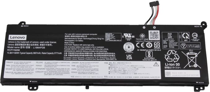 Lenovo L19C4PDB Batterij - 60Wh - 4 cel (15,44V / 15,36V)
