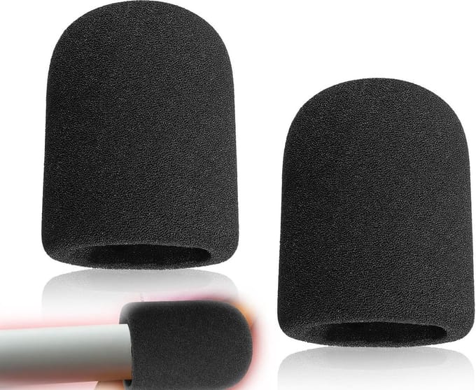 2 Stuks Zwarte Microfoon Windscreen van Schuim voor Bescherming tegen Wind en Spetters, Geschikt voor Handmicrofoons en Statiefmicrofoons