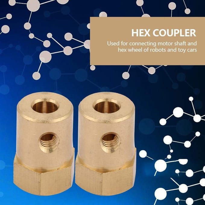Dailygoods- Motor Connector - Messing Koppeling - Set van 4 Stuks - Binnendiameter 2/3/4/5/6/7/8 mm - Duurzaam - Geschikt voor Speelgoedauto's/Robots