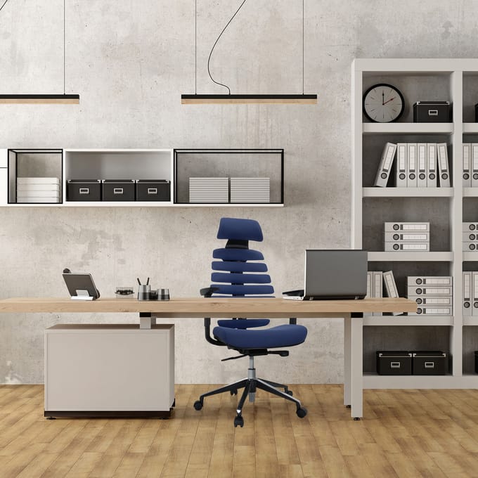 ERGO LINE II PRO | Stof - Professionele bureaustoel Blauw