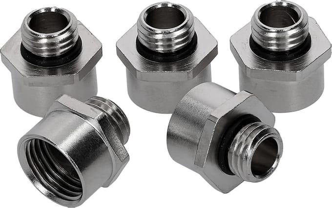 5 stuks Kalitec D5712160 verlengstukken met O-ring M12/M16 messing