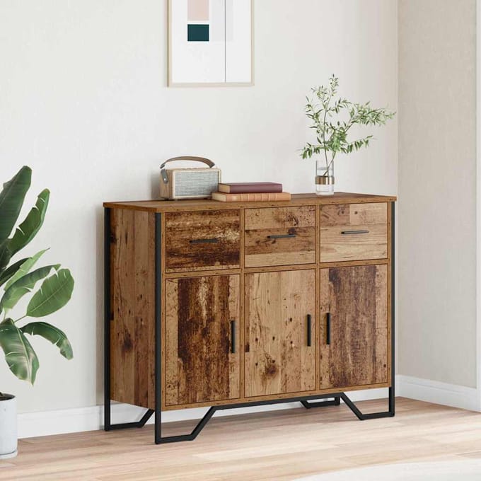 vidaXL - Dressoir - Oudhout - 97 - x - 32,5 - x - 74,5 - cm