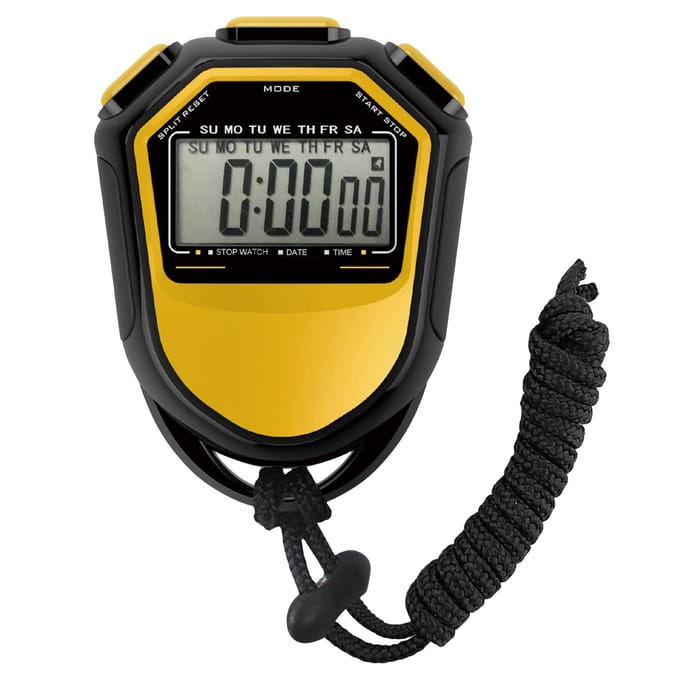Waterdichte stopwatch Digitale handheld LCD Timer Chronograaf Sportteller met riem om te zwemmen