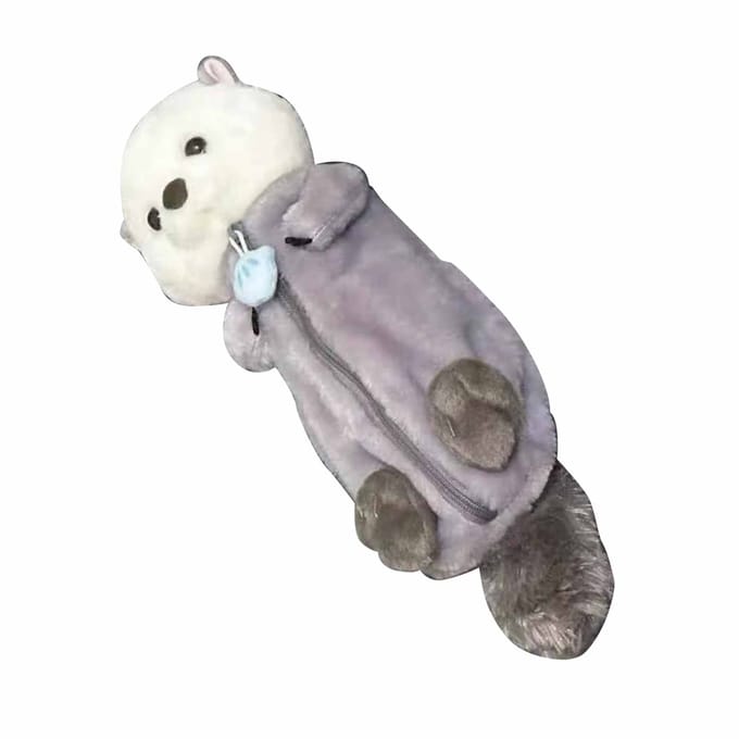 Pluche Pop Etui 3D Gevulde Pennendoos Zachte Dieren Etui Kinderen Etuis gray
