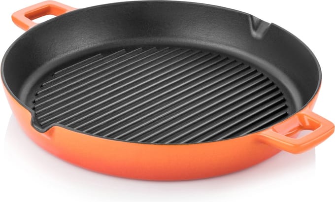 Silver Grillpan - 30 cm - 2.5 liter - Gietijzer - 4 Lagen emaille coating