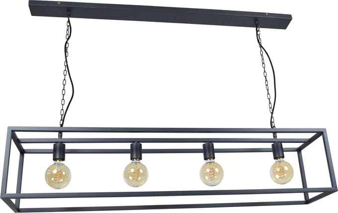 Urban Interiors Frame Hanglamp 4 lichts Zwart - Metalen frame - 120x25