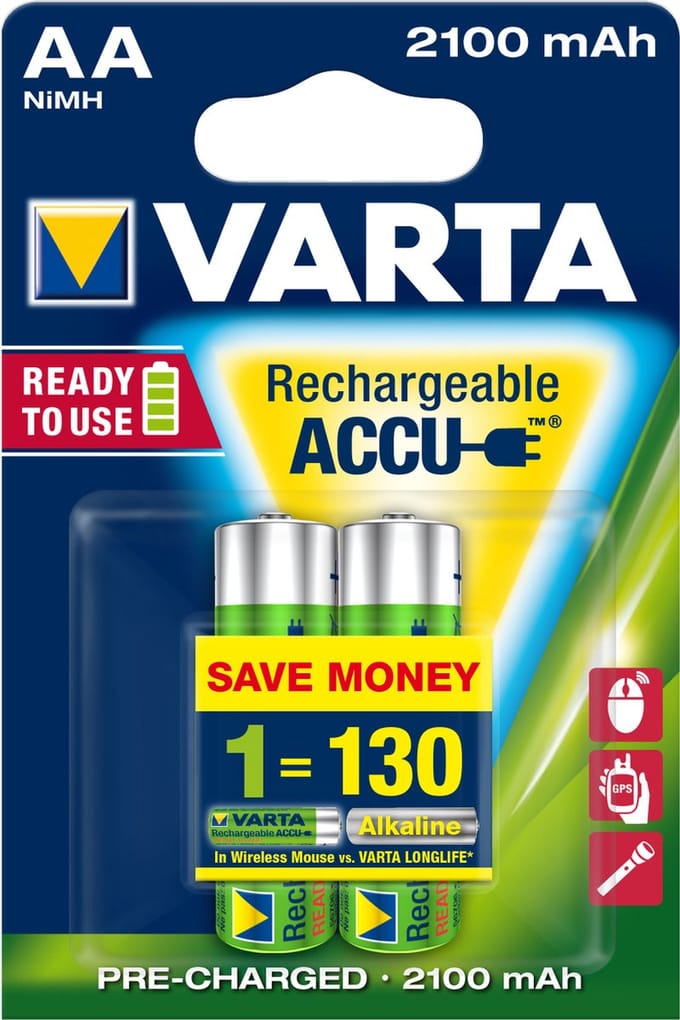 Varta AA Batterij 2100mAh 20 Stuks
