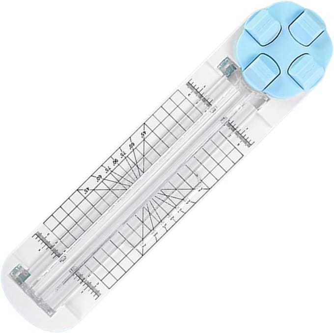 Papier Snijder - Label Maker - Scrapbooking Hobby - Vier Snijfuncties - 355 x 83 cm - Blauw