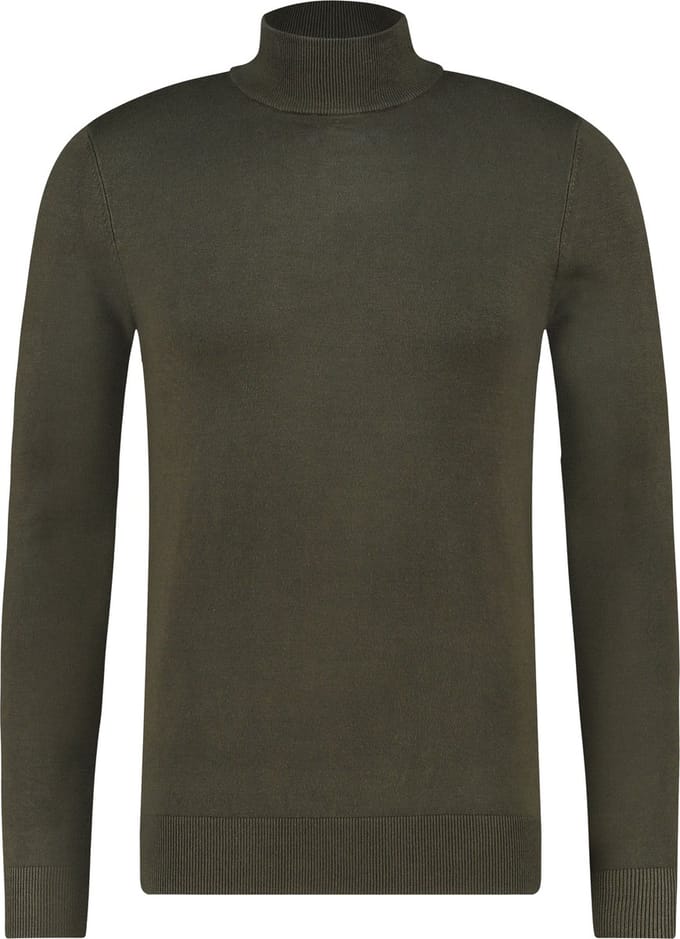 Purewhite - Heren Regular Fit Essential Trui - Groen - Maat XS