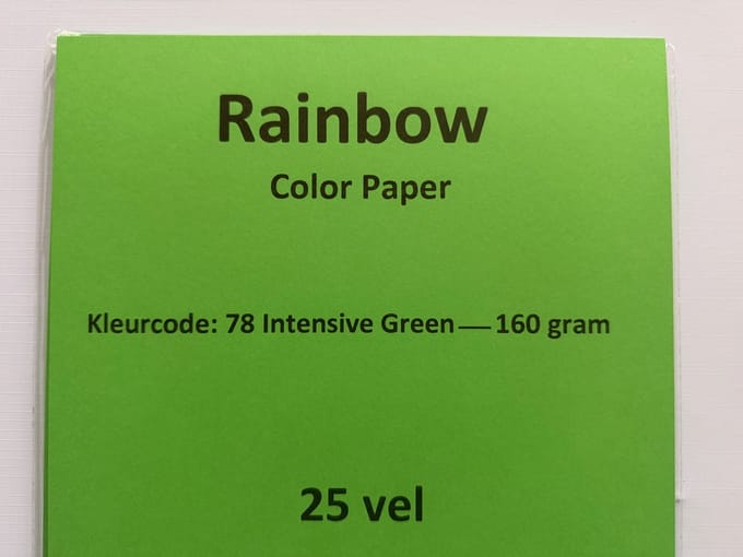Rainbow KL-78 Intense groen 25 vel 160 gram papier