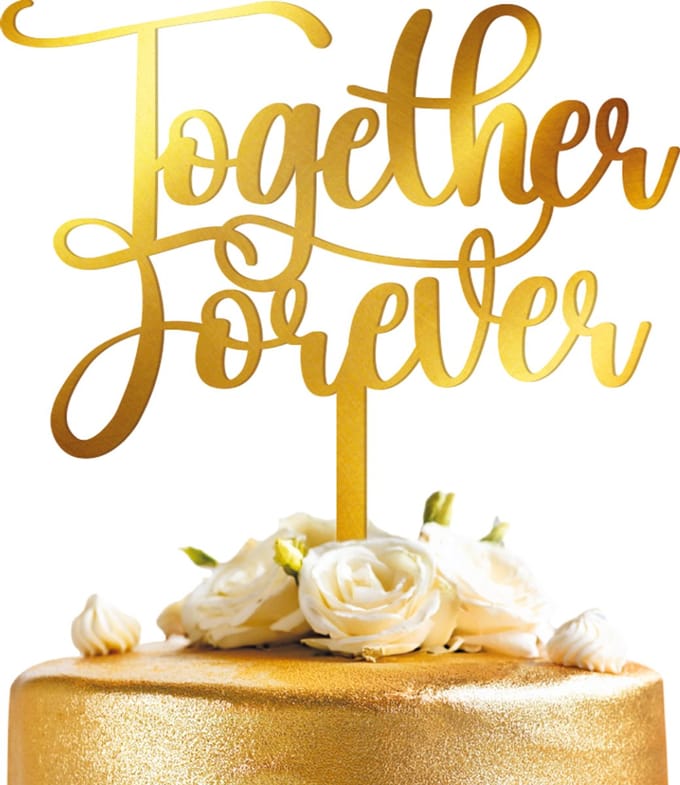 Huwelijk Taarttopper - Together Forever - Goud