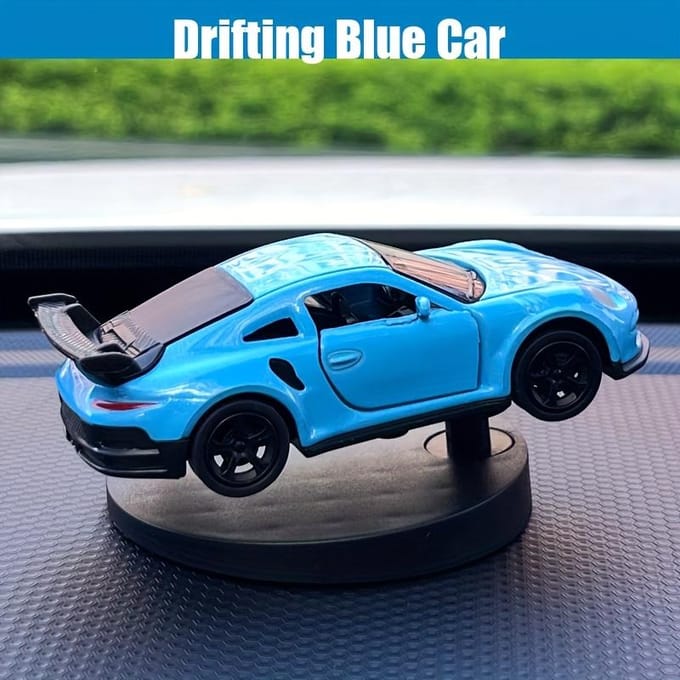 Springactie Driftauto Dashboard Speelgoed Wobbelende Auto Interieur Decoratie Drift Blue Race