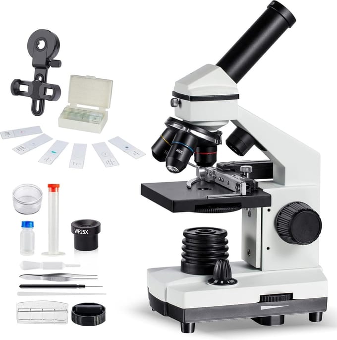 White-Label® Microscoop voor Kinderen - 1000x - Educatief - Wit