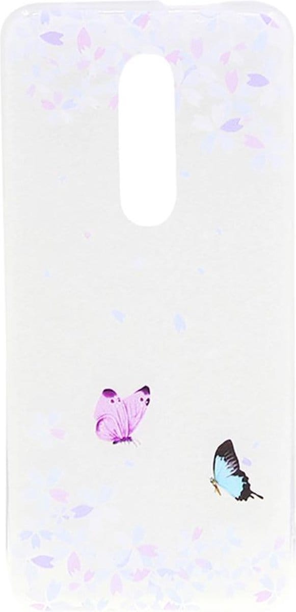 Shop4 - OnePlus 7 Pro Hoesje - Zachte Back Case Vlinders Transparant