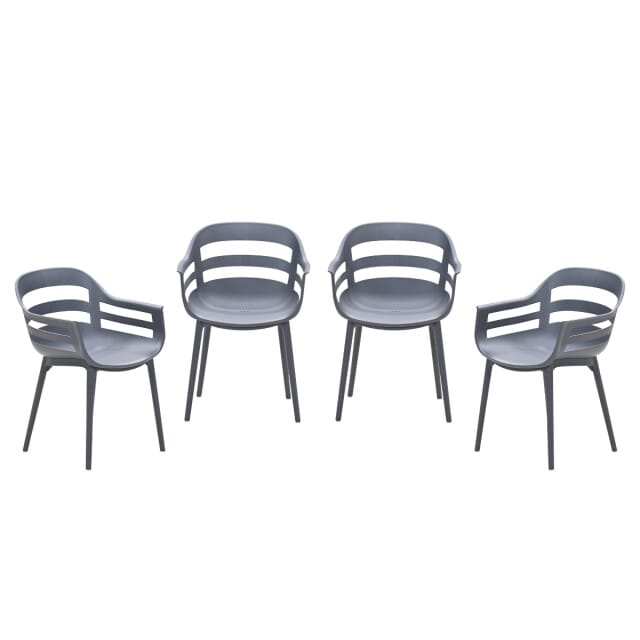 Garden Impressions Ceasar tuinstoelen set van 4 antraciet