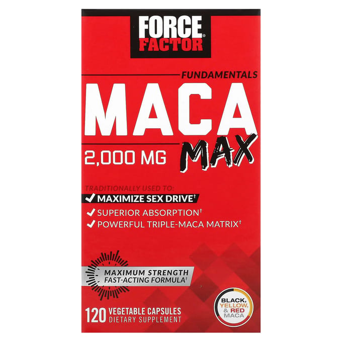 Force Factor, Fundamental, Maca Max, 2.000mg, 120 Veggie Capsules (500mg per capsule)