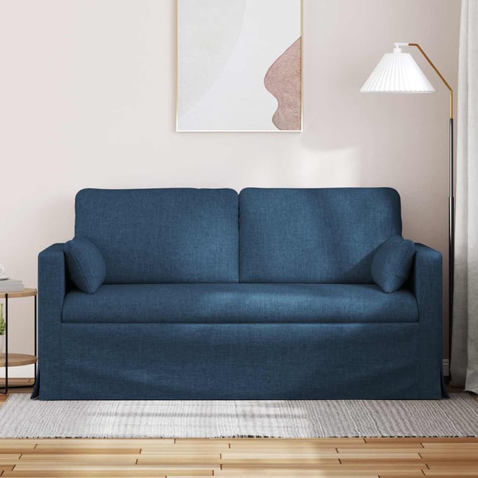 vidaXL - Bank - 2-zits - Blauw - 158 - x - 78 - x - 80 - cm - Stof