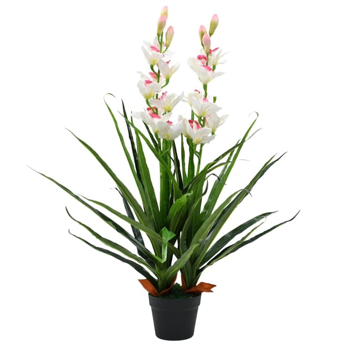 vidaXL - Kunstplant - met - pot - cymbidium - orchidee - 100 - cm - groen