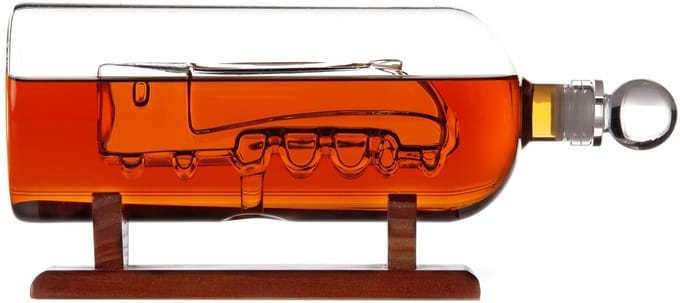 Dailygoods- Karaf 75cl - Train in a Bottle - Borosilicaatglas - Glazen Stop - Uniek Ontwerp - Drankdisplay - Decanter