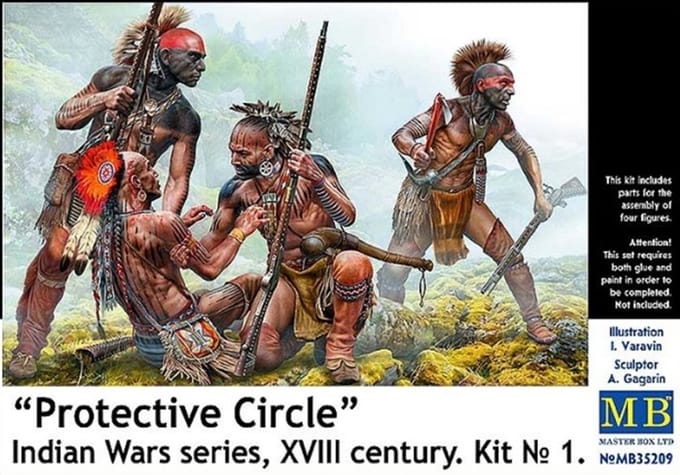 Master Box Modelbouwpakket Militaire voertuigen - 35209 -Protective Circle- - Indian Wars series - XVIII century - Kit No.1 Plastic - 1:35 - Modelbouw