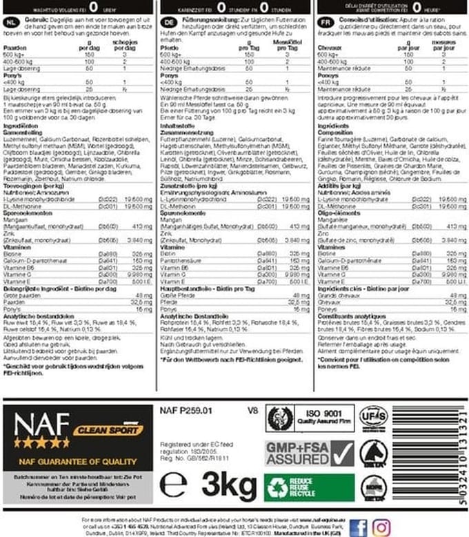 NAF - Pro Feet Pellets - Hoeven - 3 kg