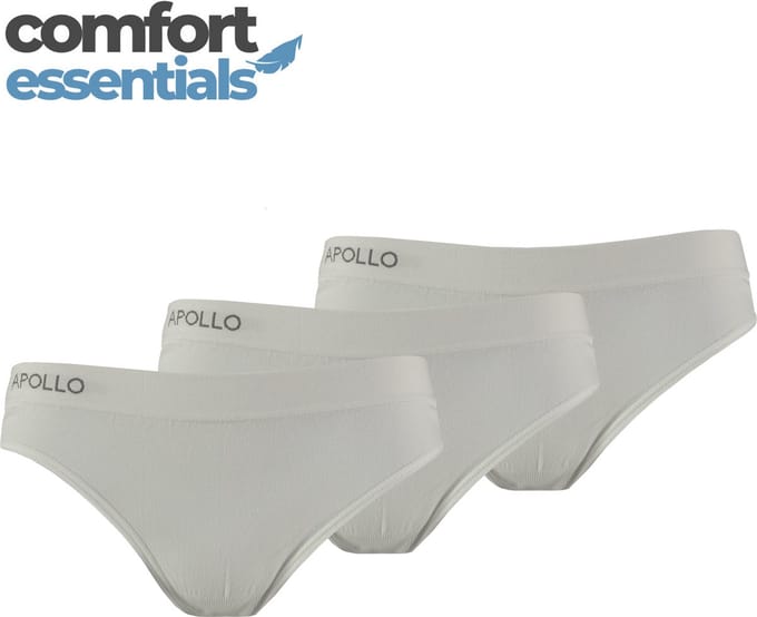 Comfort Essentials - Naadloos Ondergoed Dames - Dames Slips - 3 pack - Wit - M - Dames Ondergoed Katoen