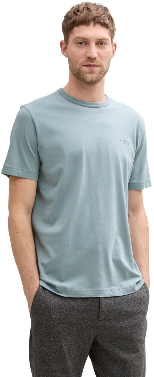 Tom Tailor - Katoenen T-shirts met logo-print, 2-pack - Maat S - grey mint