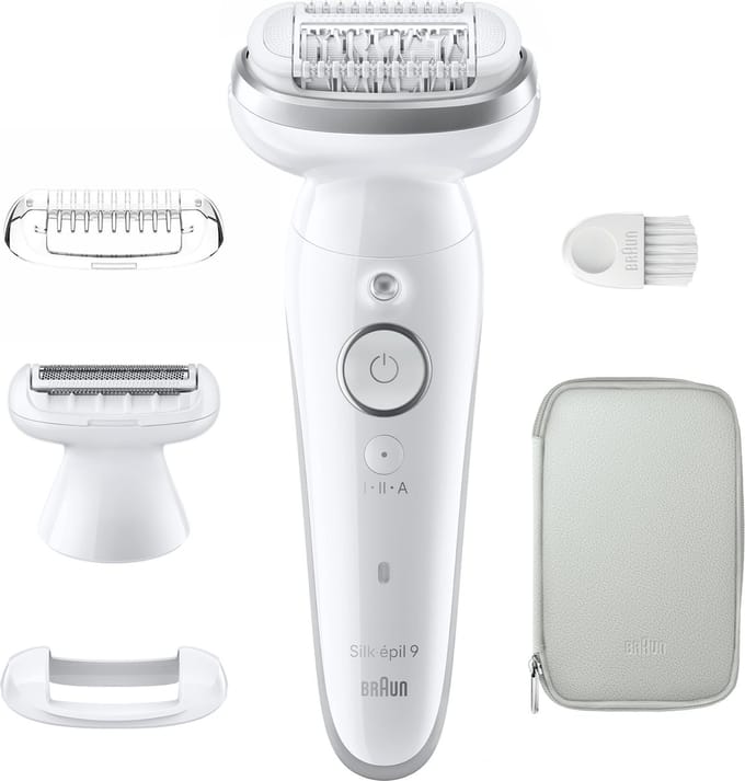 Braun Silk·épil 9 - Epilator met Ladyshave opzetstuk - type 9-041 - Wit/Zilver