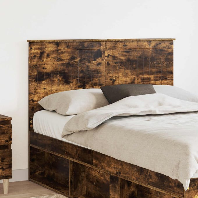 vidaXL Hoofdbord Gerookt eiken Bewerkt hout