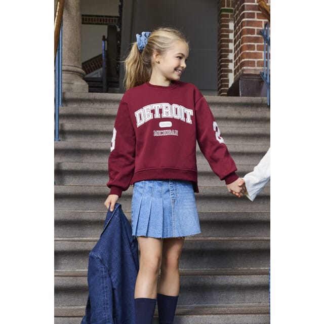 ONLY kids meisjes trui VICTORY Cabernet Detroit/Cloud Dancer Regular Fit