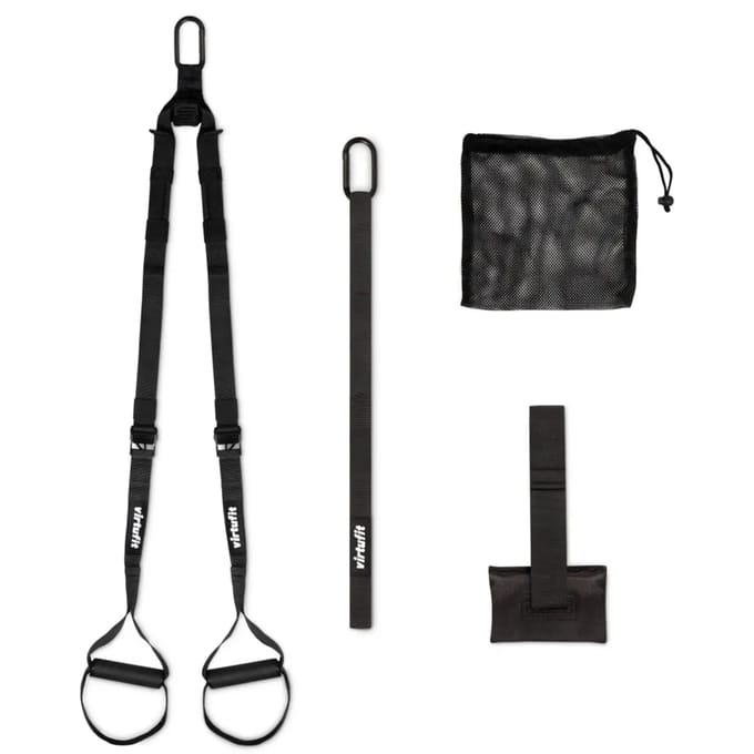 VirtuFit TRX Suspension Trainer - Met Opbergtas - Met deuranker - Zwart