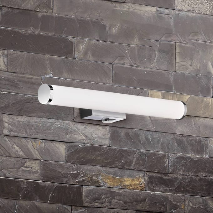 Trio Lighting Mattimo LED wandlamp, breedte 40 cm, chroom, schakelaar